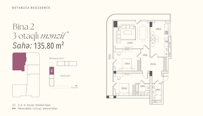 Продаётся 3-комн. новостройка 135.8 м², пос. Бадамдар, photo 19 from 20