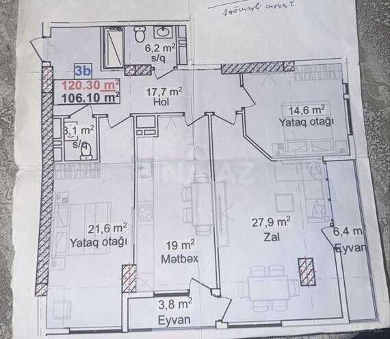 Satılır 3 otaqlı yeni tikili 120 m², 20 Yanvar m., photo 21 from 22