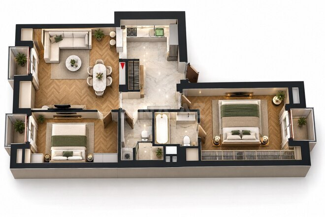 Продается 3-комн. новостройка 86 м², м. Шах Исмаил Хатаи, photo 12 from 17