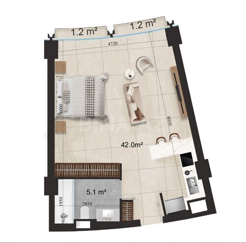 Продаётся 1-комн. новостройка 58 м², пос. Sea Breeze, photo 13 from 14
