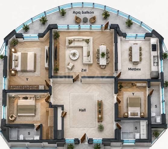 Продается 4-комн. новостройка 260 м², м. Нариман Нариманов, photo 3 from 8