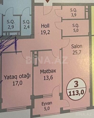 Продаётся 3-комн. новостройка 113 м², м. Нариман Нариманов, photo 3 from 6