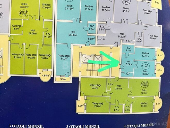 Satılır 2 otaqlı yeni tikili 60 m², Badamdar q., photo 7 from 8