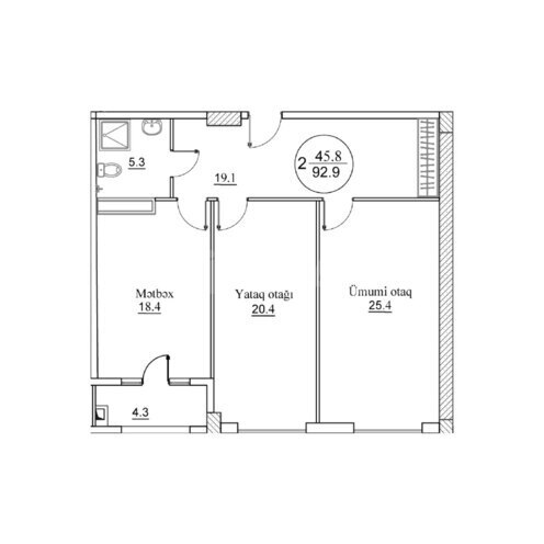 Satılır 2 otaqlı yeni tikili 92.9 m², Səbail r., photo 3 from 7