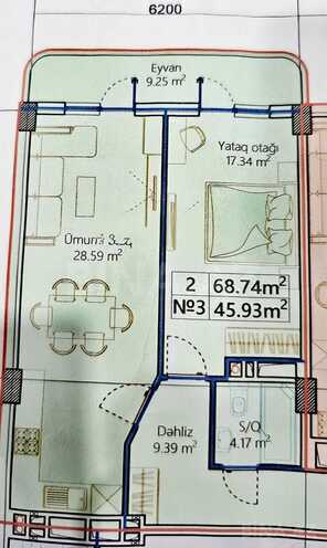 Satılır 2 otaqlı yeni tikili 68.7 m², Saray q., photo 4 from 9