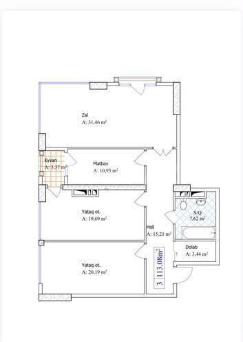 Satılır 3 otaqlı yeni tikili 113 m², Gənclik m., photo 4 from 9
