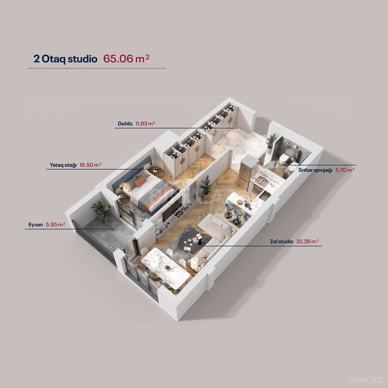 2 otaqlı yeni tikili - 20 Yanvar m. - 65 m² (25)