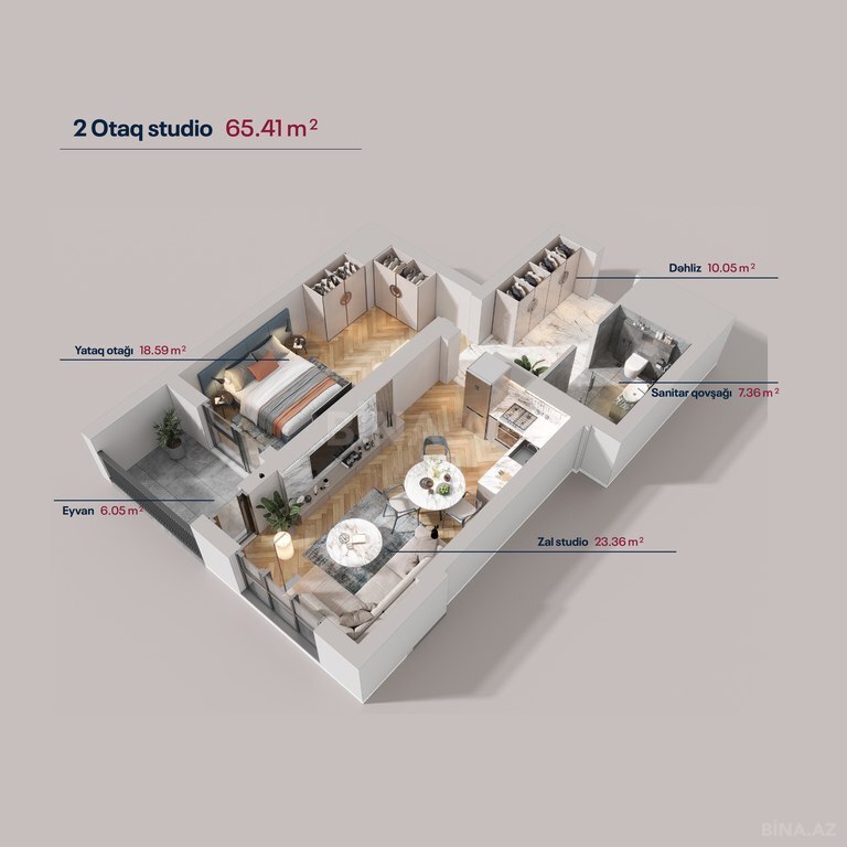 2 otaqlı yeni tikili - Yasamal q. - 65.4 m² (23)