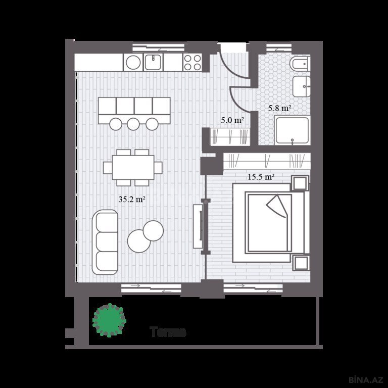 2 otaqlı yeni tikili - Sea Breeze q. - 85.4 m² (6)