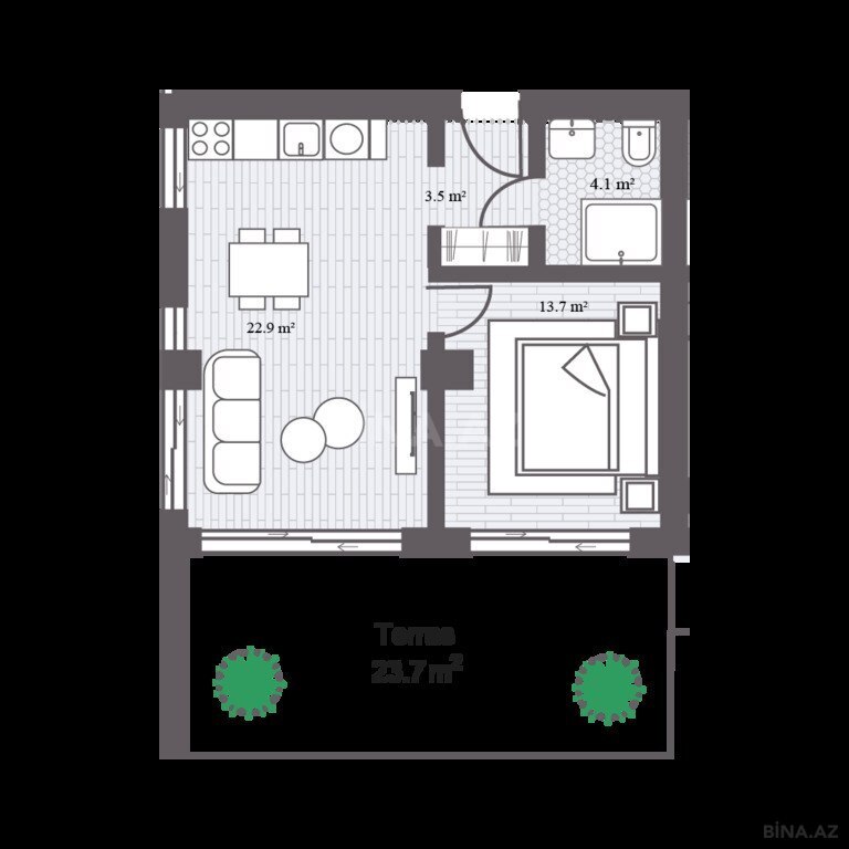 2 otaqlı yeni tikili - Sea Breeze q. - 77.6 m² (6)