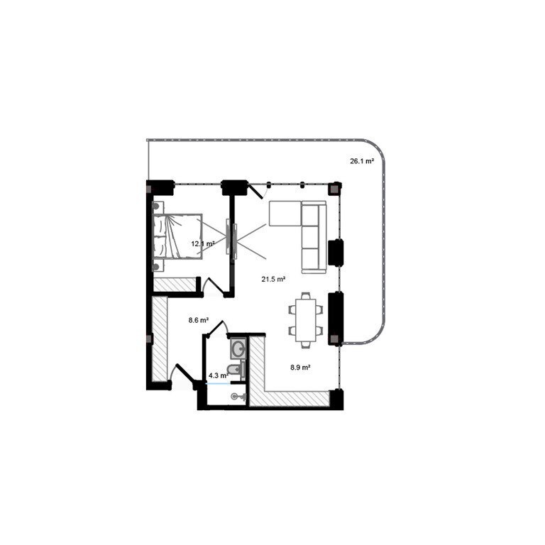 2 otaqlı yeni tikili - Sea Breeze q. - 95.7 m² (6)