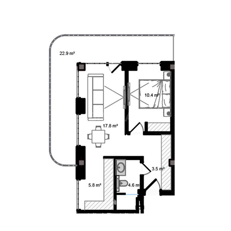 2 otaqlı yeni tikili - Sea Breeze q. - 78.6 m² (8)
