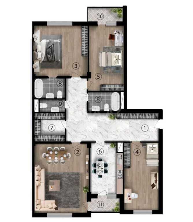 4 otaqlı yeni tikili - 28 May m. - 176 m² (7)
