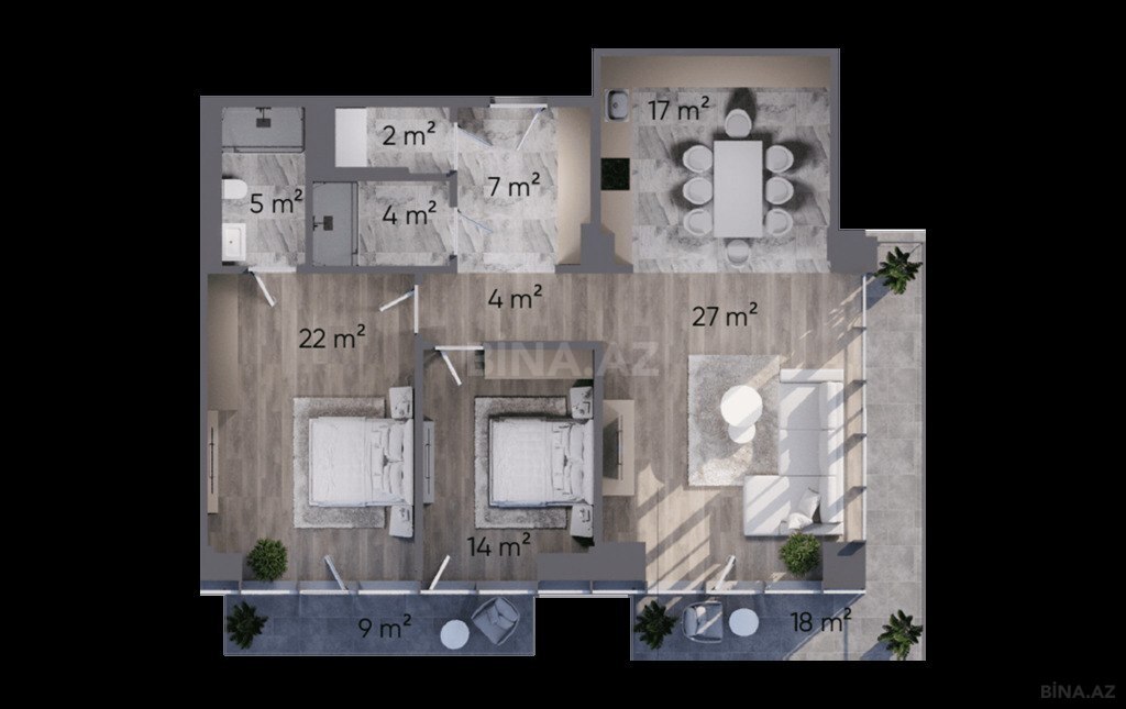 3 otaqlı yeni tikili - Sea Breeze q. - 140.5 m² (6)