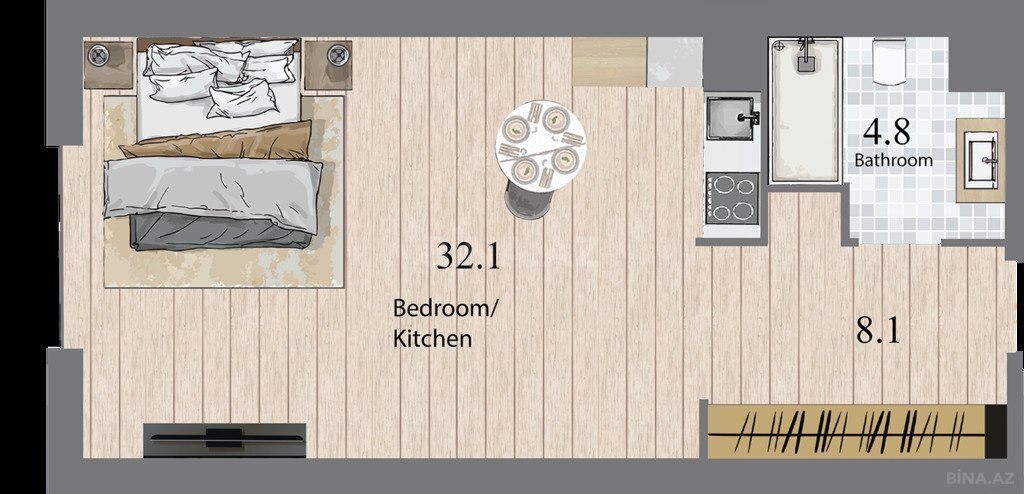 1 otaqlı yeni tikili - Sea Breeze q. - 53.5 m² (6)
