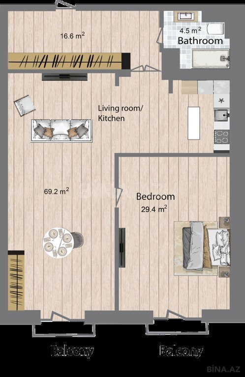 2 otaqlı yeni tikili - Sea Breeze q. - 112 m² (6)