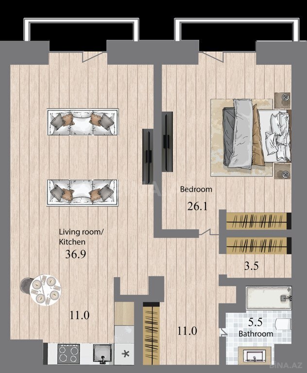 2 otaqlı yeni tikili - Sea Breeze q. - 114.3 m² (6)