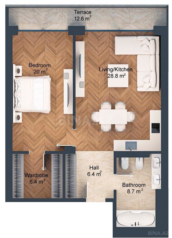 2 otaqlı yeni tikili - Sea Breeze q. - 98.9 m² (8)