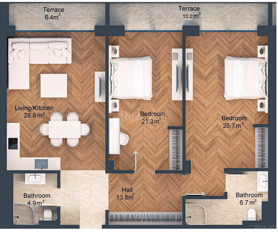 3 otaqlı yeni tikili - Sea Breeze q. - 139.2 m² (8)