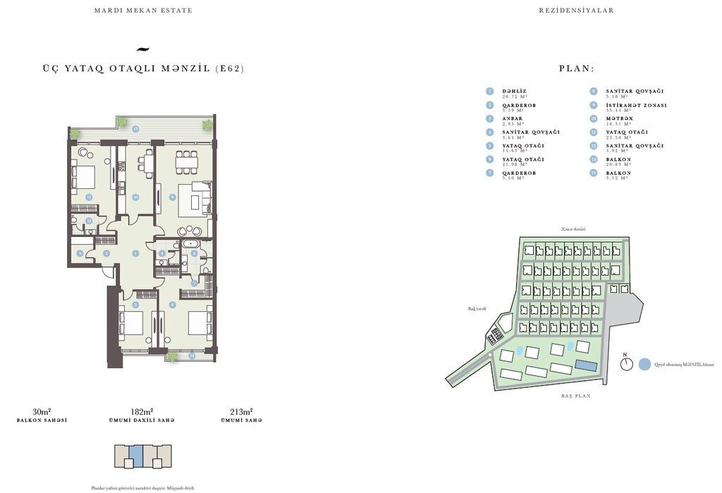 Продаётся 3-комн. yeni tikili 213 m², Mərdəkan q., photo 6 from 7