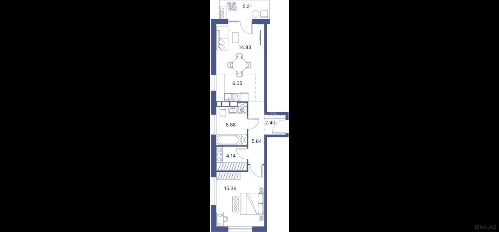 2 otaqlı yeni tikili - Nardaran q. - 79.5 m² (7)
