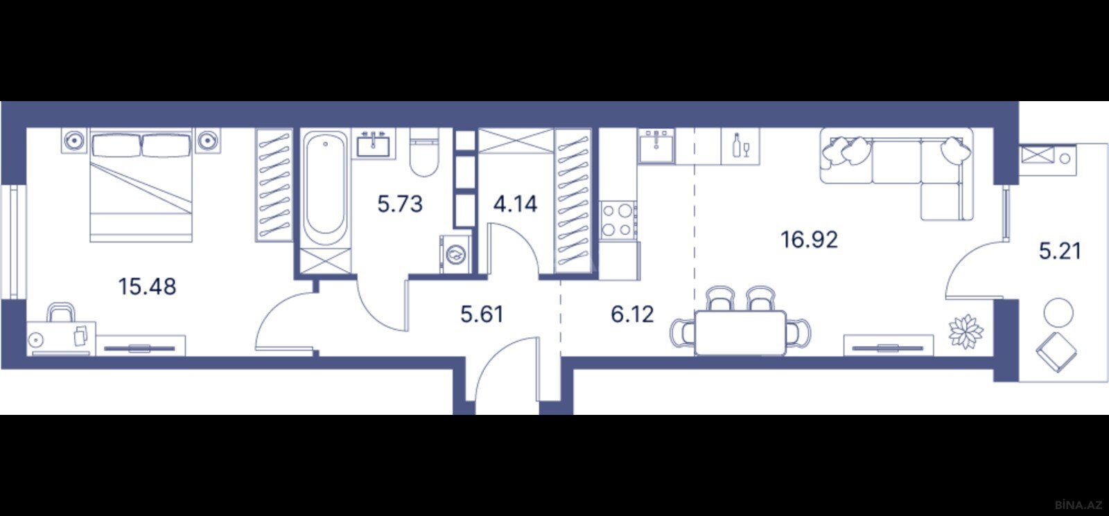 2 otaqlı yeni tikili - Nardaran q. - 72.2 m² (7)