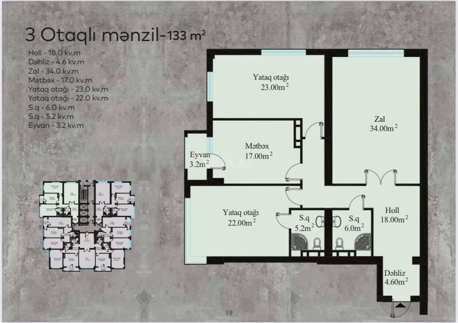 3-комн. новостройка - м. 28 мая - 133 м² (18)