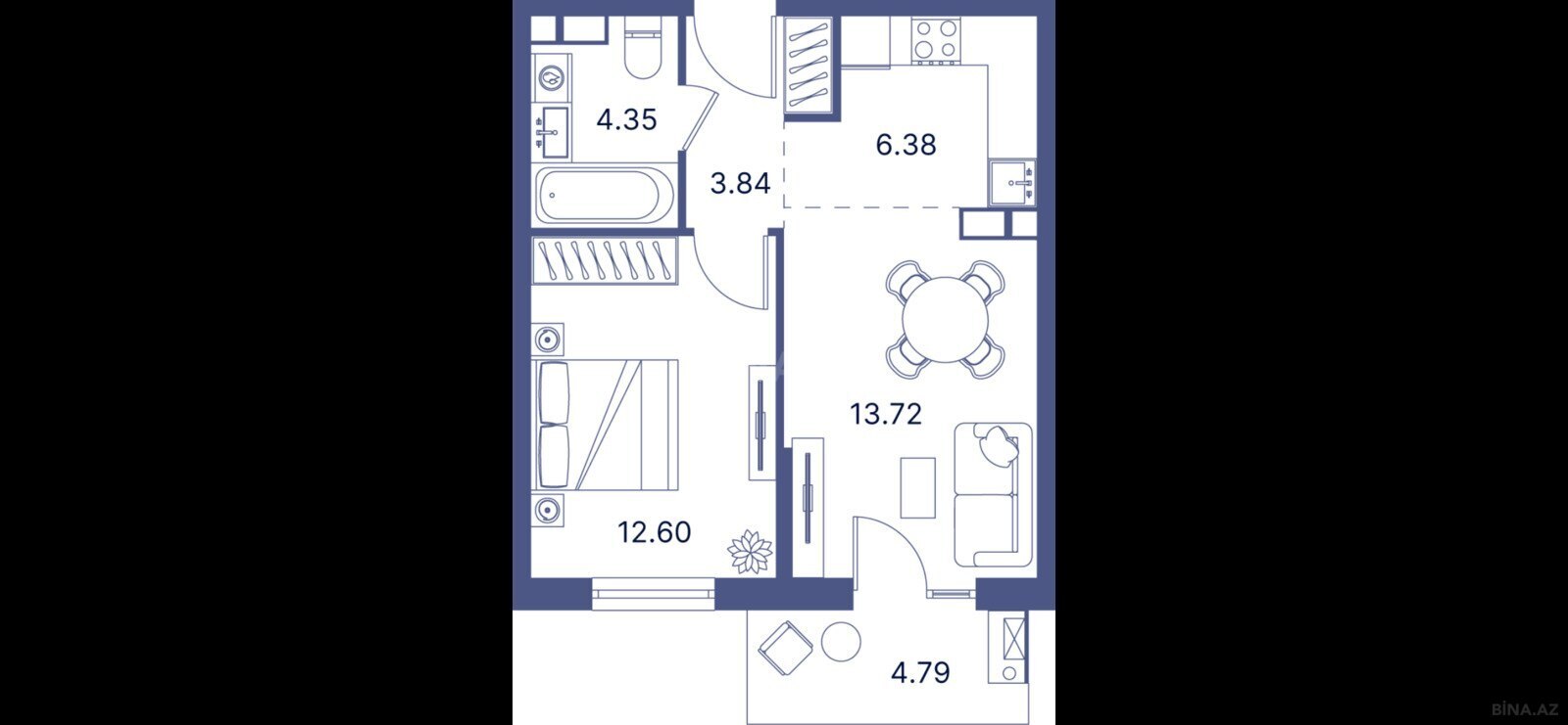 2 otaqlı yeni tikili - Nardaran q. - 52.6 m² (7)