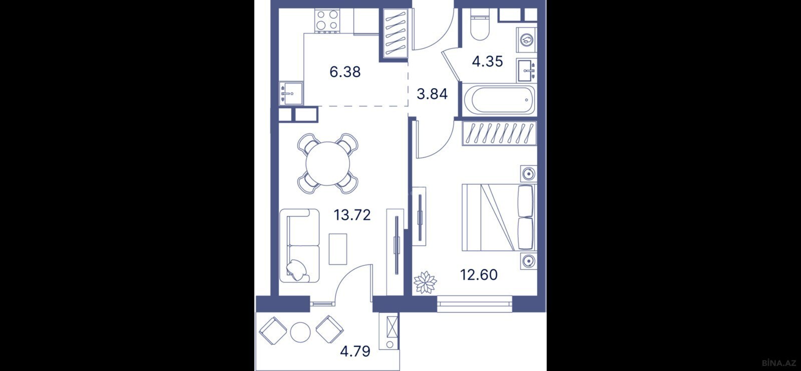 2 otaqlı yeni tikili - Nardaran q. - 52.6 m² (7)
