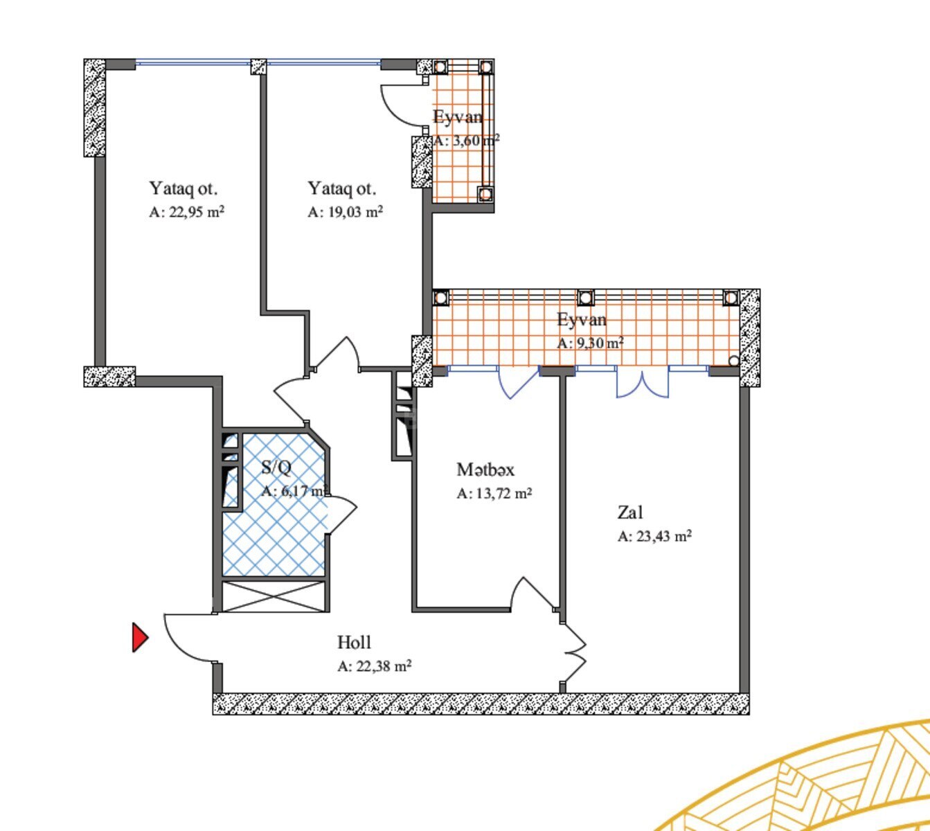 3 otaqlı yeni tikili - 28 May m. - 120.5 m² (4)