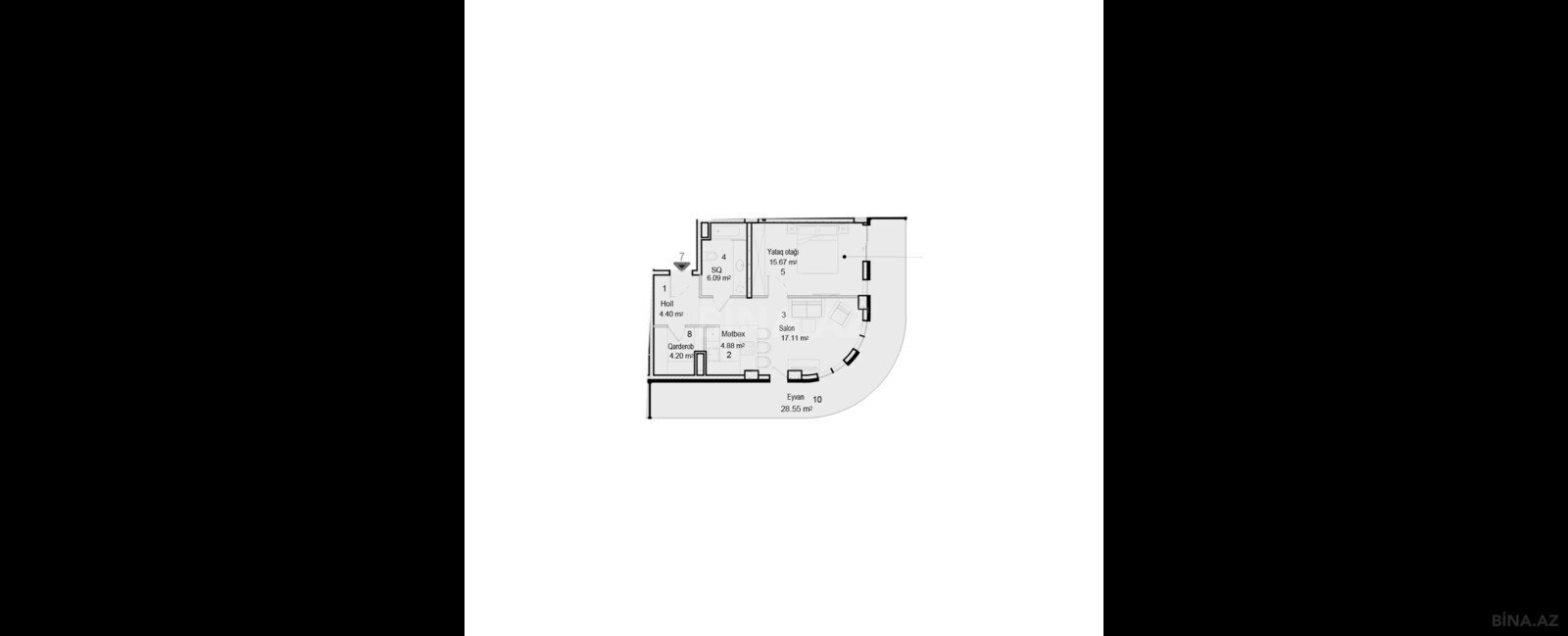 2 otaqlı yeni tikili - Nardaran q. - 89 m² (8)