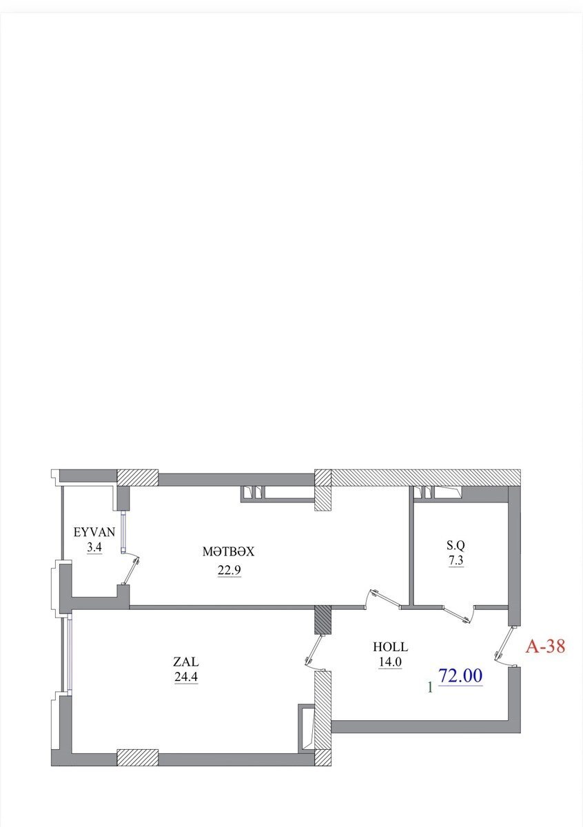1 otaqlı yeni tikili - Nizami m. - 72 m² (2)