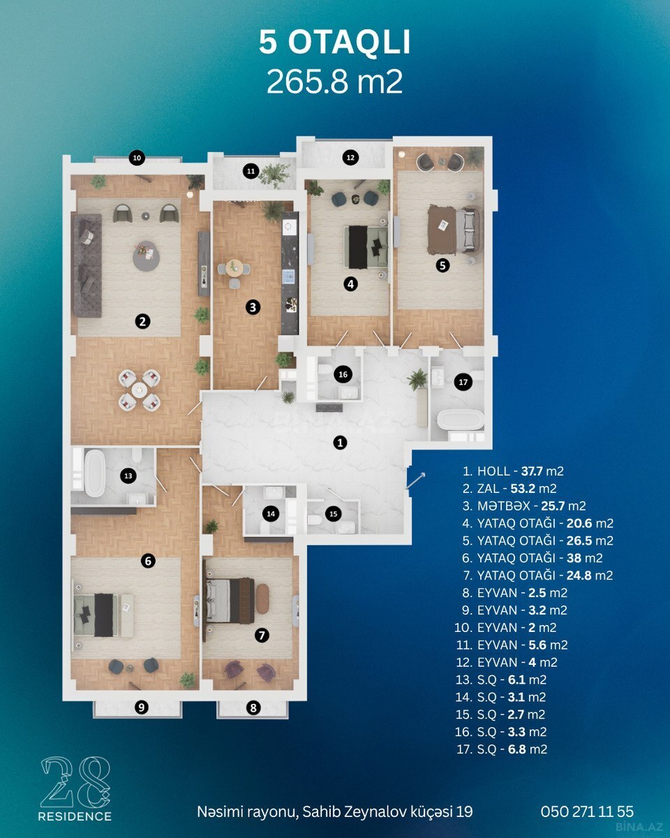 5 otaqlı yeni tikili - 28 May m. - 265.8 m² (16)