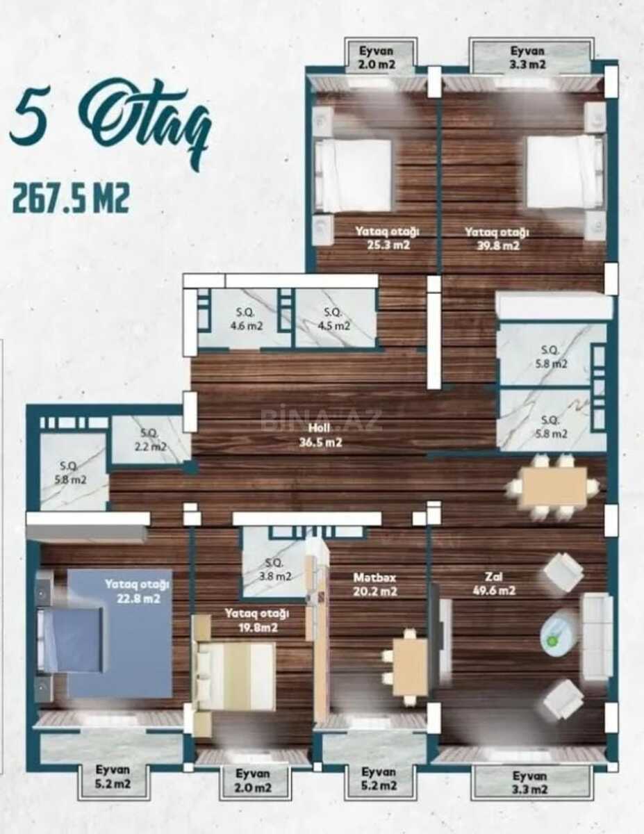 5 otaqlı yeni tikili - Nizami m. - 267 m² (2)