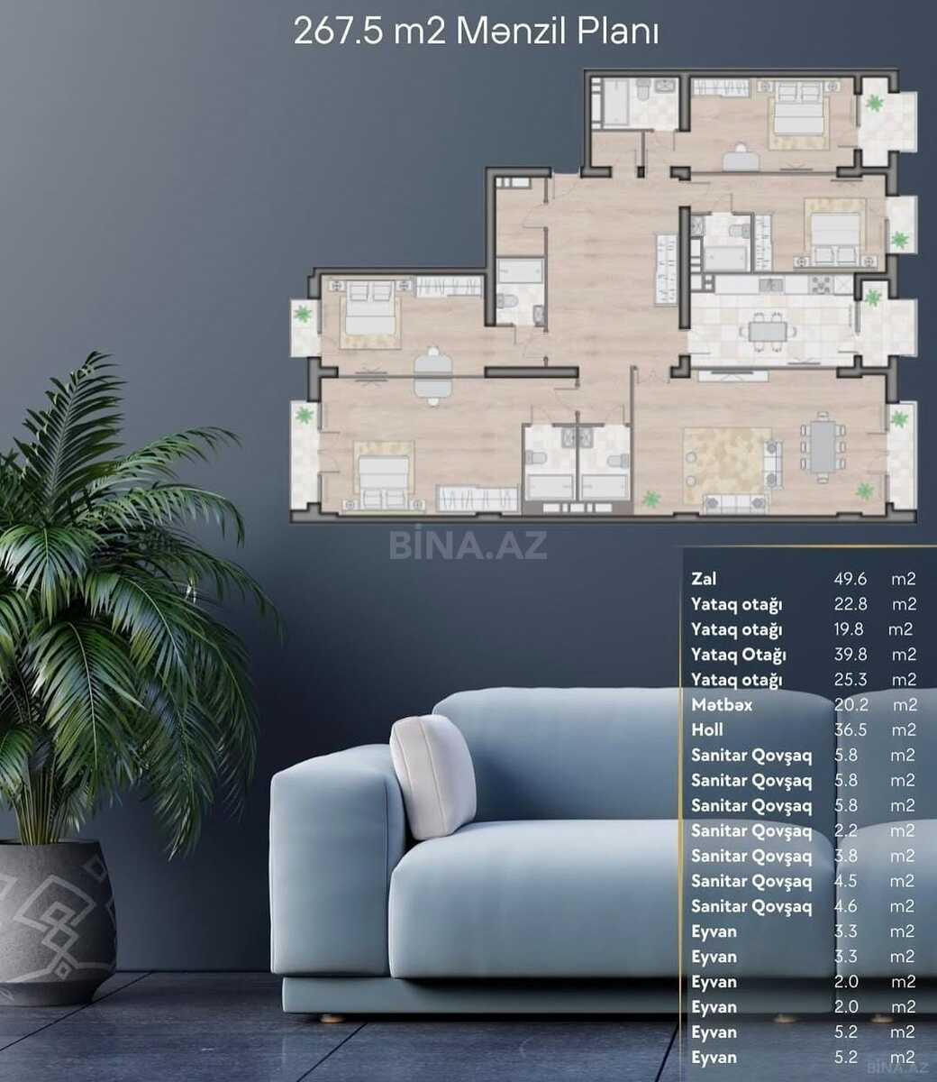 5 otaqlı yeni tikili - Nizami m. - 267 m² (3)