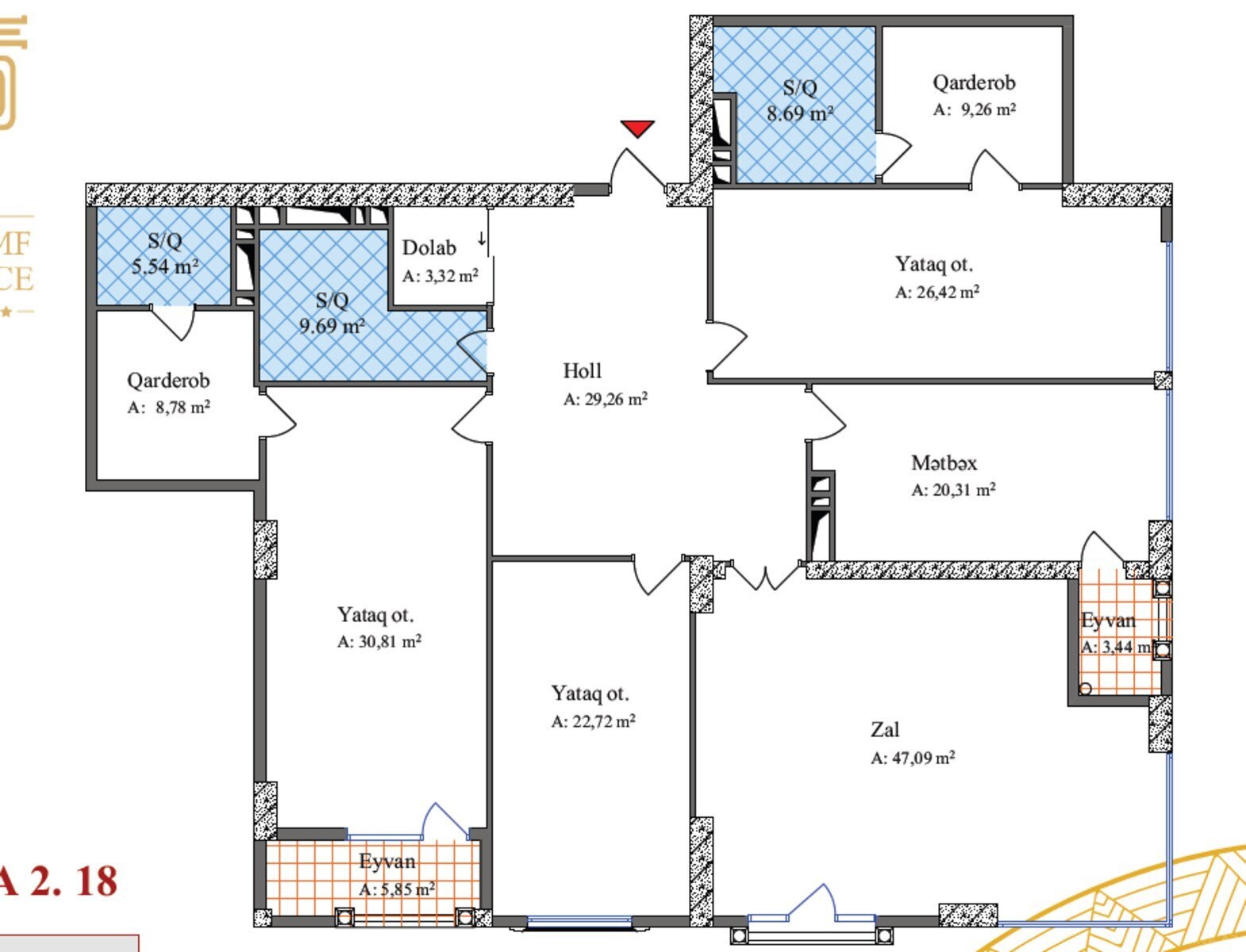 4 otaqlı yeni tikili - 28 May m. - 231.1 m² (2)