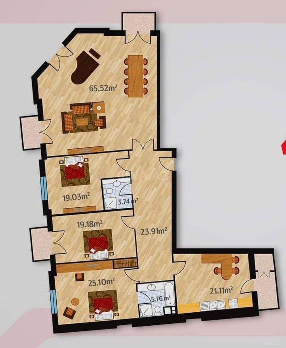 4 otaqlı yeni tikili - Ağ şəhər q. - 209 m² (5)