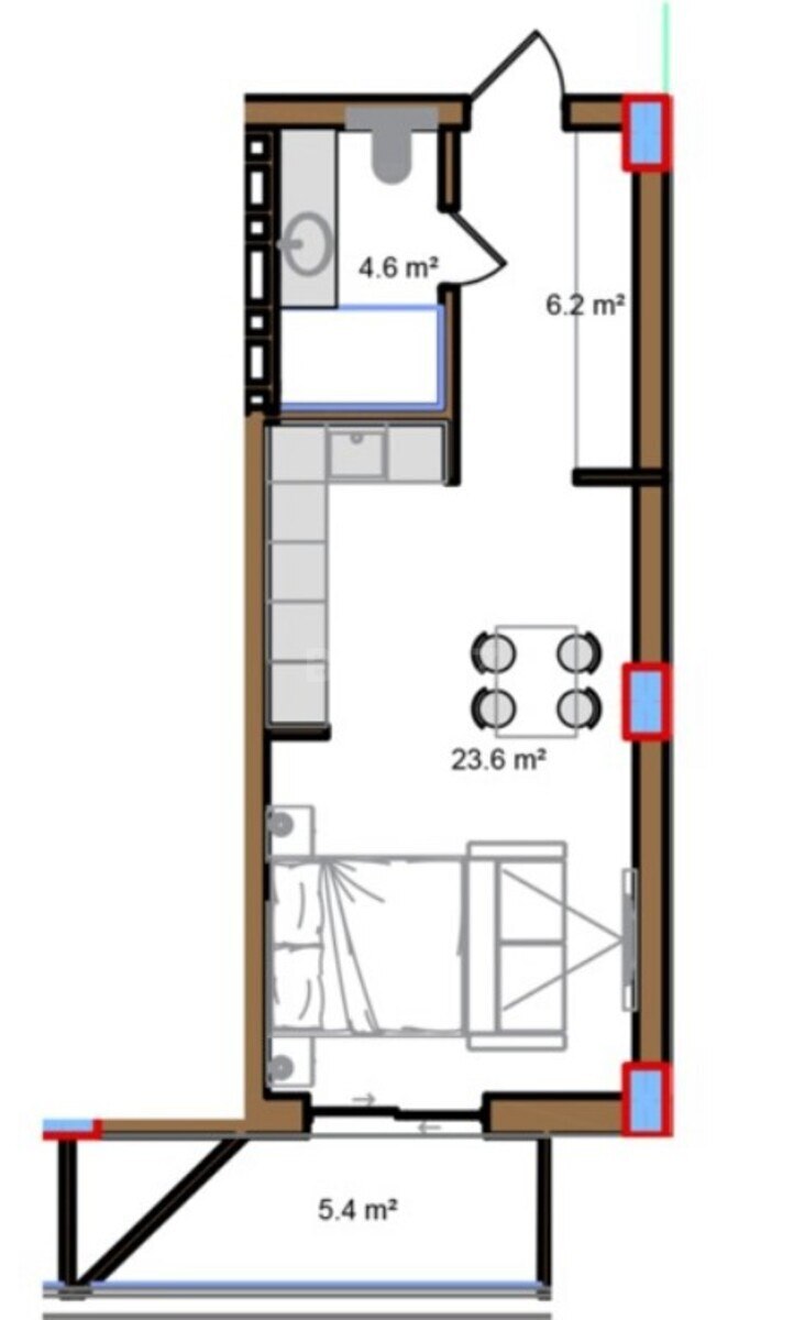 1 otaqlı yeni tikili - Sea Breeze q. - 49.9 m² (5)