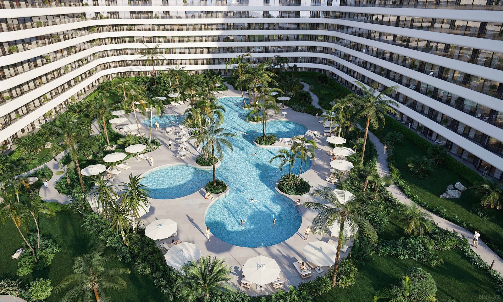 Sea Breeze Malibu Residence tikinti şirkətinə məxsus yaşayış kompleksi-collage-photo-1