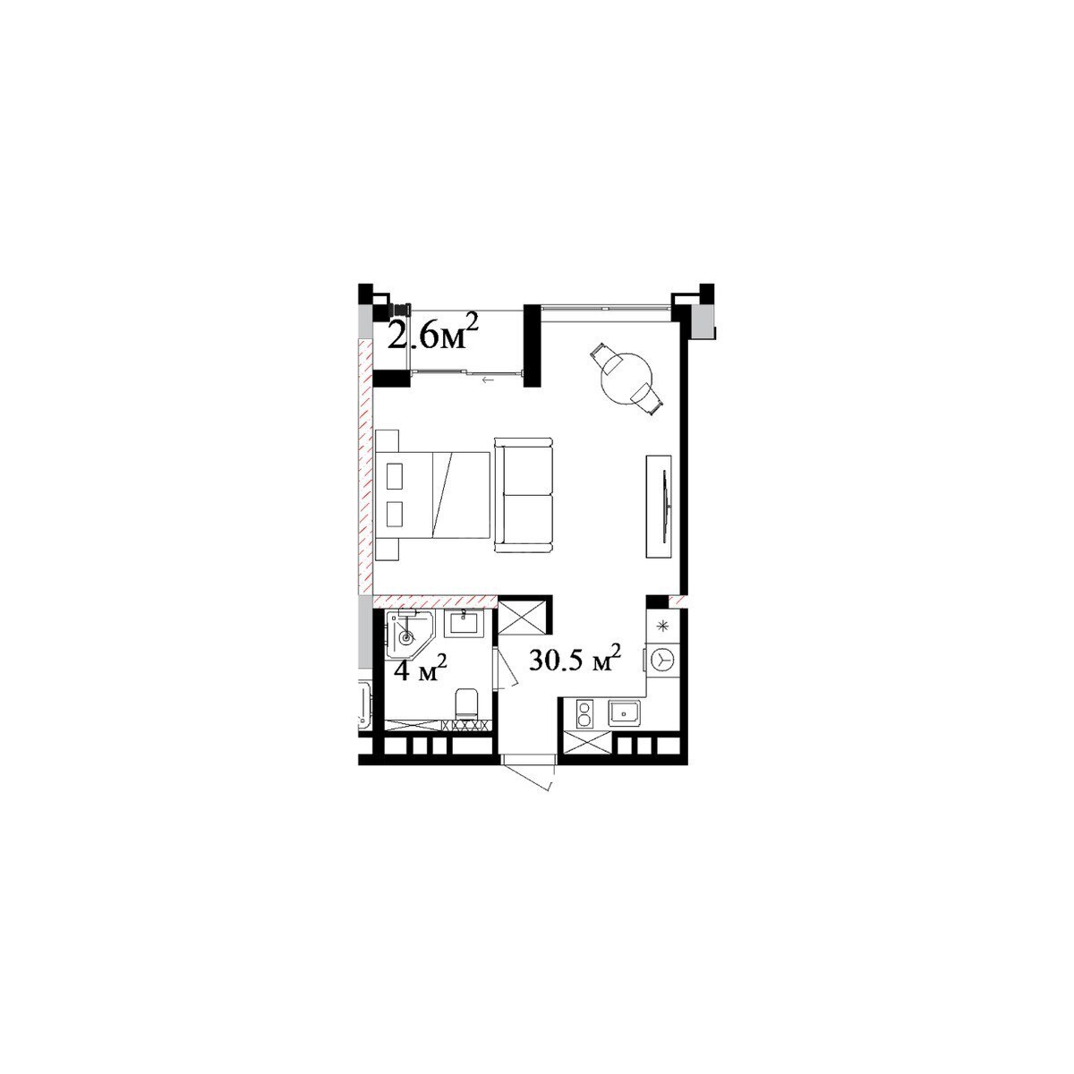 1 otaqlı yeni tikili - Nardaran q. - 45 m² (6)
