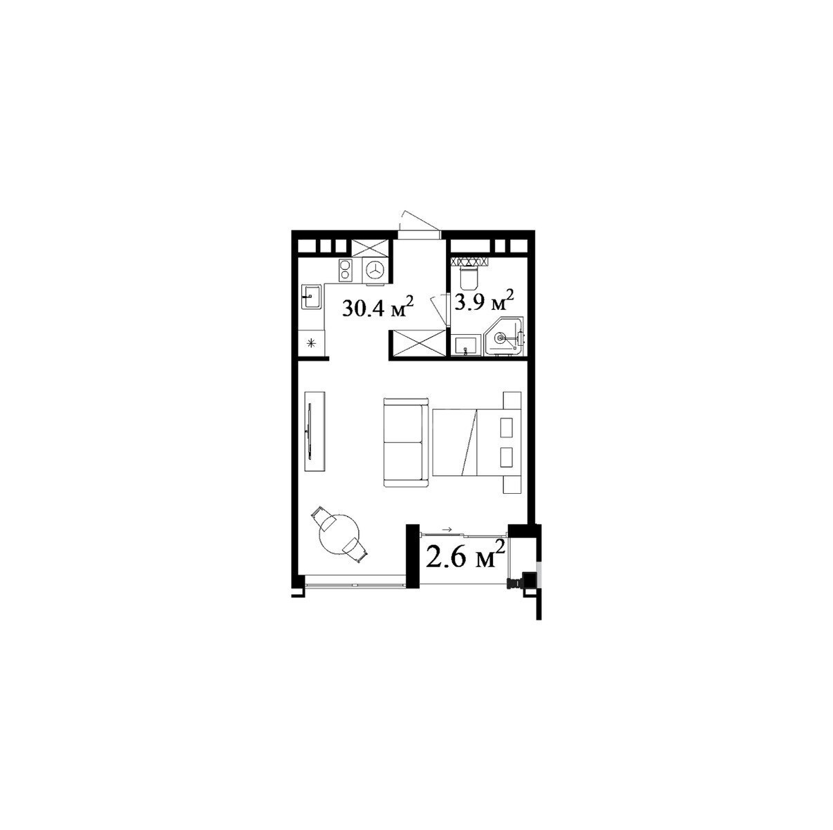 1 otaqlı yeni tikili - Nardaran q. - 44 m² (6)