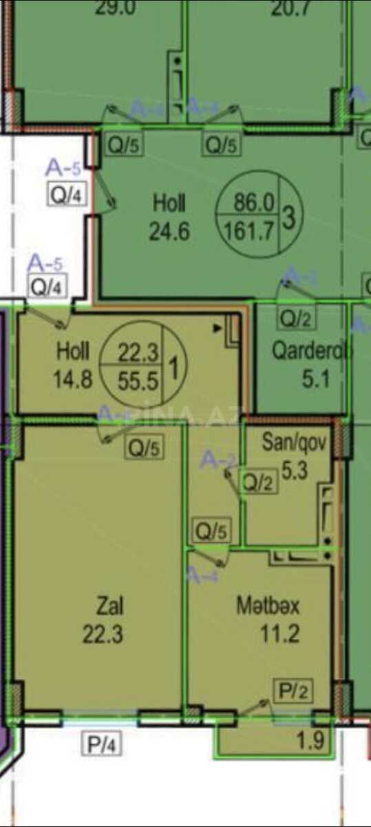 1 otaqlı yeni tikili - Nəriman Nərimanov m. - 55 m² (1)