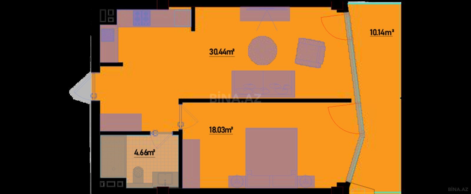 2 otaqlı yeni tikili - Nardaran q. - 71.6 m² (6)