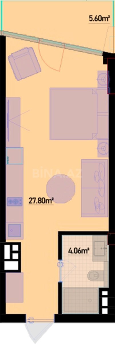 1 otaqlı yeni tikili - Sea Breeze q. - 43.7 m² (8)