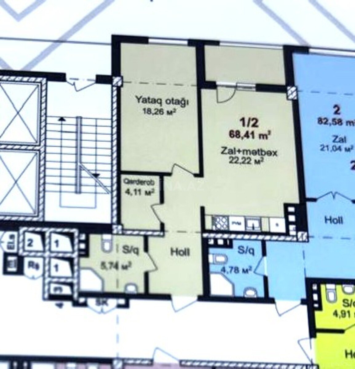 1 otaqlı yeni tikili - Qara Qarayev m. - 68 m² (3)