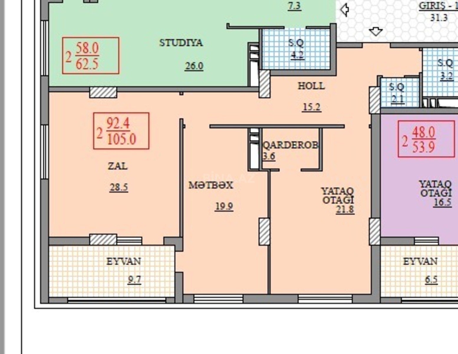 2-комн. новостройка - м. 28 мая - 105 м² (2)