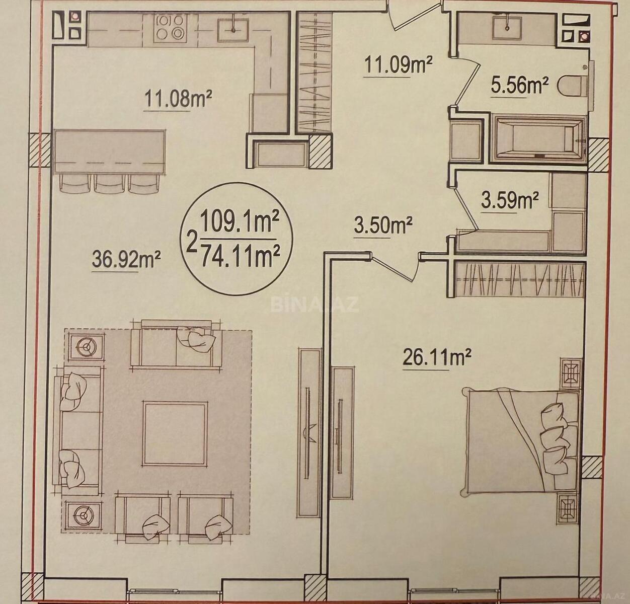 2-комн. новостройка - пос. Sea Breeze - 109.1 м² (8)