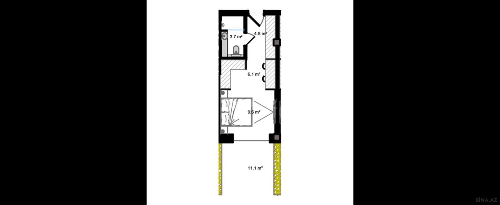 1 otaqlı yeni tikili - Nardaran q. - 43.9 m² (6)