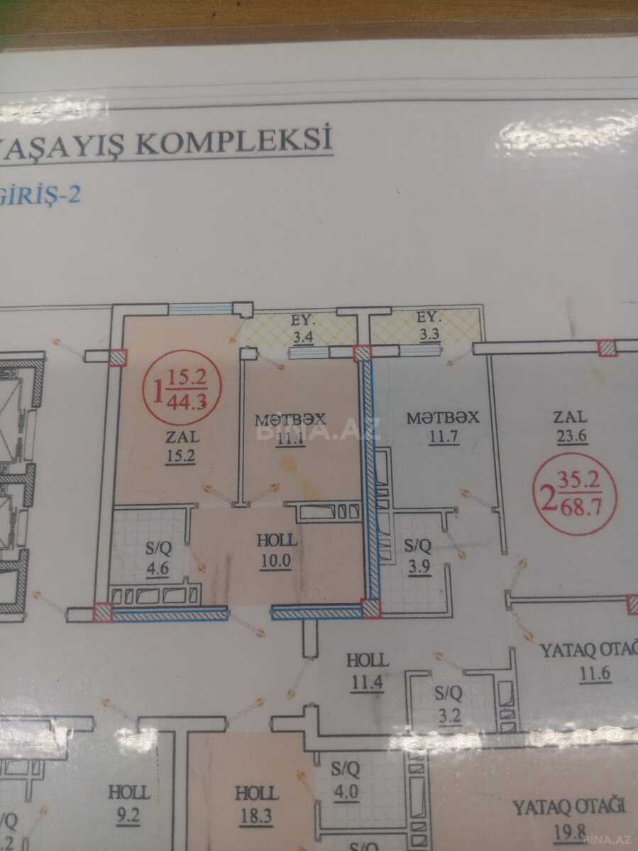 1 otaqlı yeni tikili - İnşaatçılar m. - 44.3 m² (13)