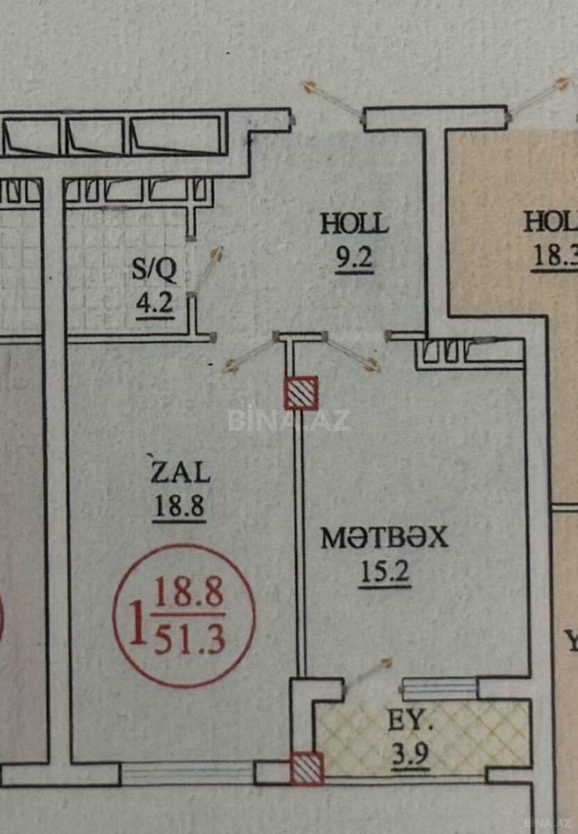 1 otaqlı yeni tikili - İnşaatçılar m. - 34 m² (8)